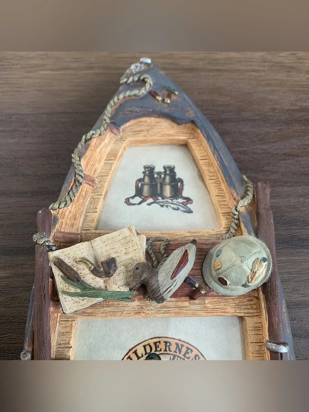 Wilderness Bound FIGI Duck Boat 3 Photo Frame Cabin Hunting Fishing Decor